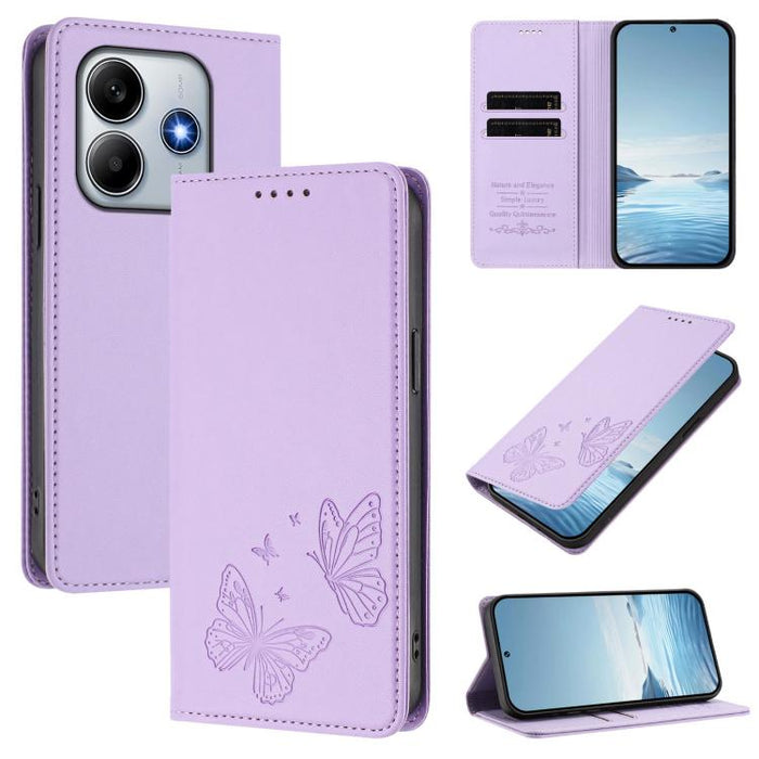 Funda para teléfono de cuero vegano con fuerte imán doble en forma de mariposa y protección RFID, For Redmi 15 5G / 4G EU 171mm, For Redmi 15C 5G / 4G Global 171mm / Poco C85 4G, For Redmi A5 4G 173.3mm, For Redmi A5 4G 171.7mm / Poco C71              ...