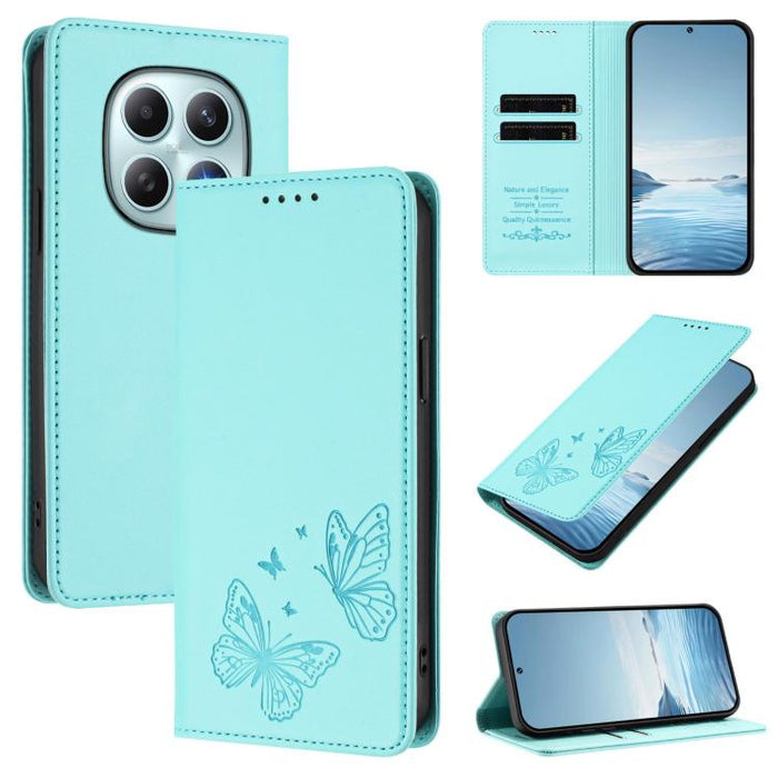 Funda para teléfono de cuero vegano con fuerte imán doble en forma de mariposa y protección RFID, For Redmi A7 Pro 171mm / Poco C85x 5G, For Redmi 15a 5G, For Redmi Turbo 5 Max 5G / Poco X8 Pro Max 5G, For Redmi Note 15 Pro+ 5G 163.3mm / Poco M8 Pro 5G...