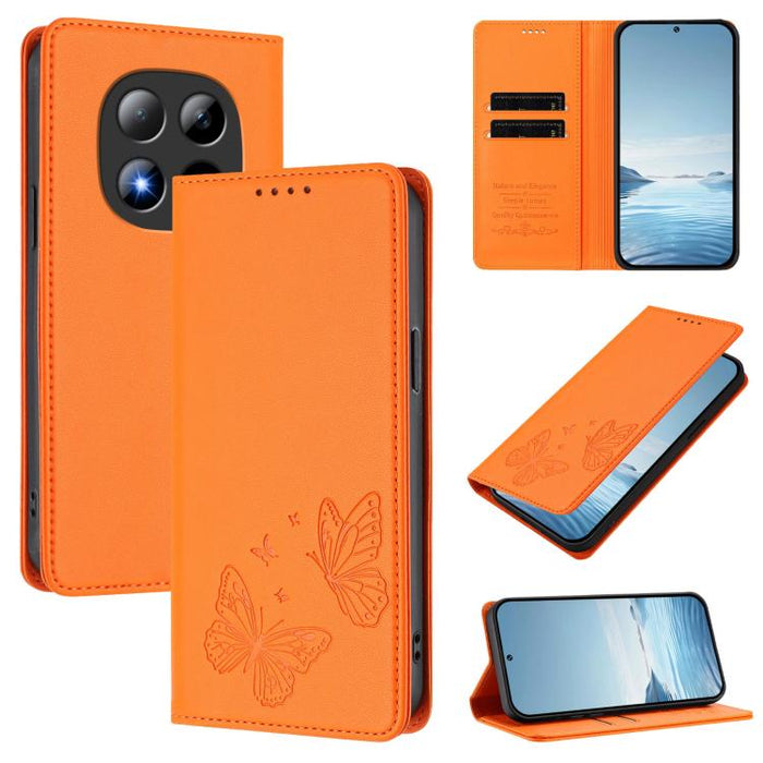 Funda para teléfono de cuero vegano con fuerte imán doble en forma de mariposa y protección RFID, For Redmi A7 Pro 171mm / Poco C85x 5G, For Redmi 15a 5G, For Redmi Turbo 5 Max 5G / Poco X8 Pro Max 5G, For Redmi Note 15 Pro+ 5G 163.3mm / Poco M8 Pro 5G...
