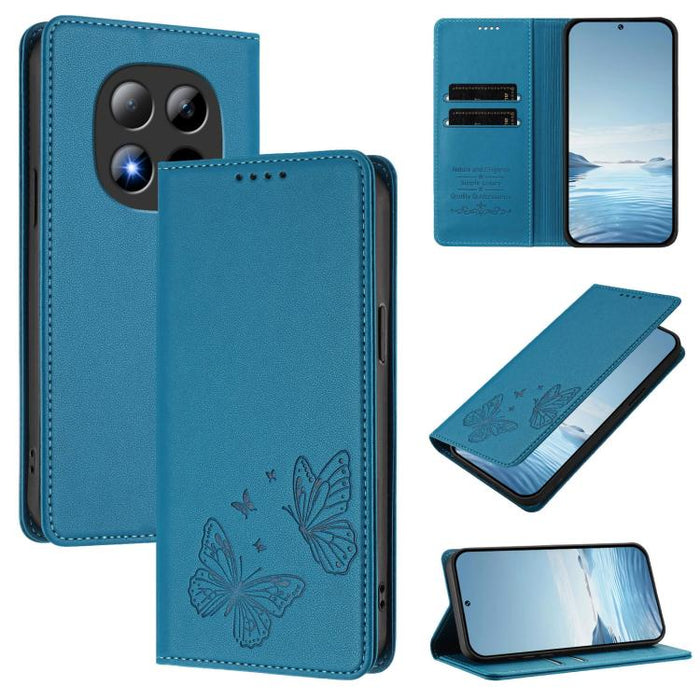 Funda para teléfono de cuero vegano con fuerte imán doble en forma de mariposa y protección RFID, For Redmi A7 Pro 171mm / Poco C85x 5G, For Redmi 15a 5G, For Redmi Turbo 5 Max 5G / Poco X8 Pro Max 5G, For Redmi Note 15 Pro+ 5G 163.3mm / Poco M8 Pro 5G...