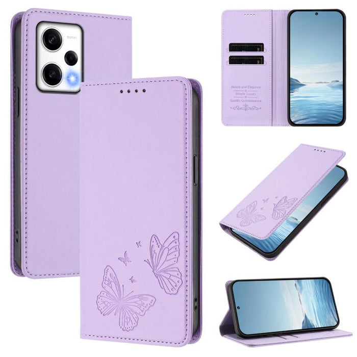 Funda para teléfono de cuero vegano con fuerte imán doble en forma de mariposa y protección RFID, For Redmi Note 12 Turbo / Poco F5, For Redmi K60 / K60 Pro / Poco F5 Pro, For Redmi Note 12 4G Global, For Redmi Note 12 Pro+ 5G / Note 12 Explorer       ...