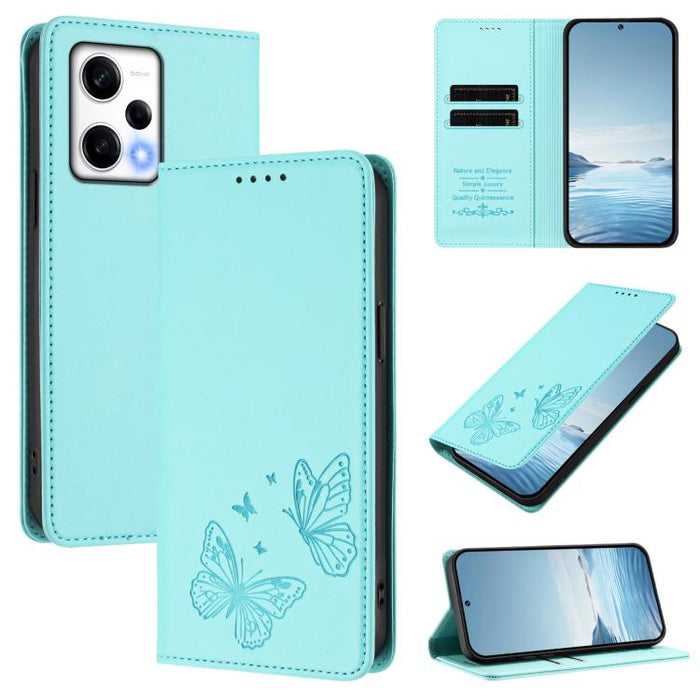 Funda para teléfono de cuero vegano con fuerte imán doble en forma de mariposa y protección RFID, For Redmi Note 12 Turbo / Poco F5, For Redmi K60 / K60 Pro / Poco F5 Pro, For Redmi Note 12 4G Global, For Redmi Note 12 Pro+ 5G / Note 12 Explorer       ...