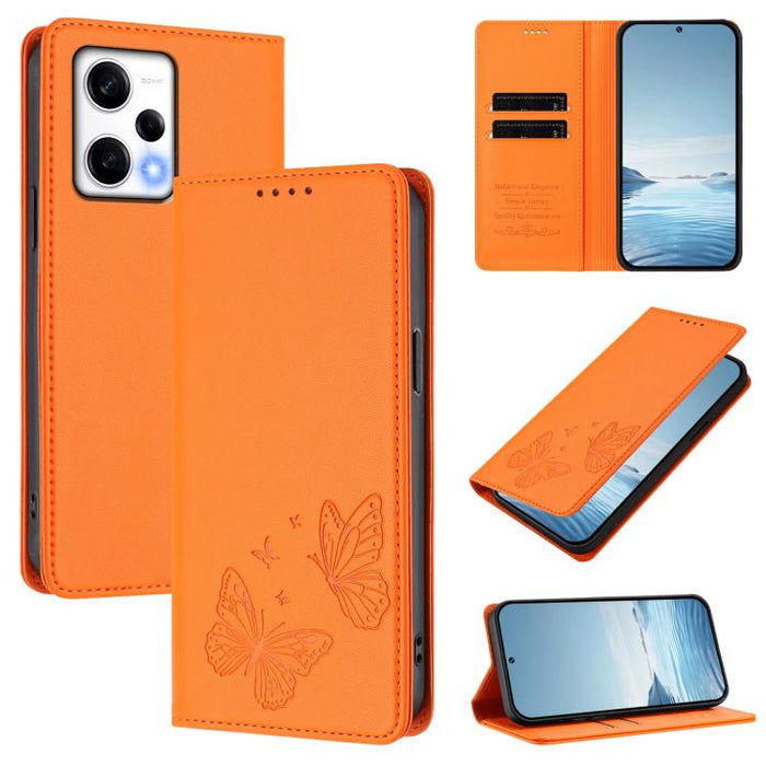 Funda para teléfono de cuero vegano con fuerte imán doble en forma de mariposa y protección RFID, For Redmi Note 12 Turbo / Poco F5, For Redmi K60 / K60 Pro / Poco F5 Pro, For Redmi Note 12 4G Global, For Redmi Note 12 Pro+ 5G / Note 12 Explorer       ...