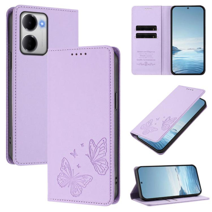Funda para teléfono de cuero vegano con fuerte imán doble en forma de mariposa y protección RFID, For Redmi A7 Pro 171mm / Poco C85x 5G, For Redmi 15a 5G, For Redmi Turbo 5 Max 5G / Poco X8 Pro Max 5G, For Redmi Note 15 Pro+ 5G 163.3mm / Poco M8 Pro 5G...