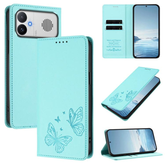 Funda para teléfono de cuero vegano con fuerte imán doble en forma de mariposa y protección RFID, For Redmi A7 Pro 171mm / Poco C85x 5G, For Redmi 15a 5G, For Redmi Turbo 5 Max 5G / Poco X8 Pro Max 5G, For Redmi Note 15 Pro+ 5G 163.3mm / Poco M8 Pro 5G...