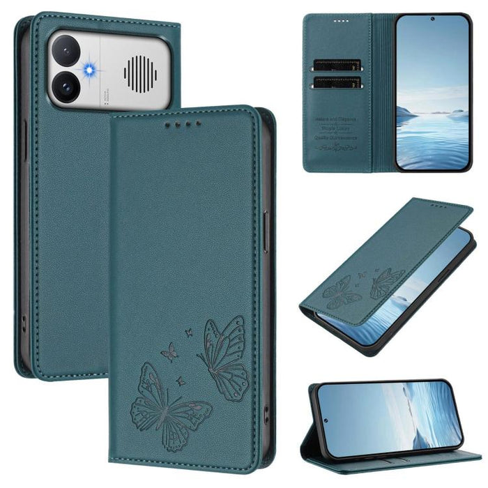 Funda para teléfono de cuero vegano con fuerte imán doble en forma de mariposa y protección RFID, For Redmi A7 Pro 171mm / Poco C85x 5G, For Redmi 15a 5G, For Redmi Turbo 5 Max 5G / Poco X8 Pro Max 5G, For Redmi Note 15 Pro+ 5G 163.3mm / Poco M8 Pro 5G...