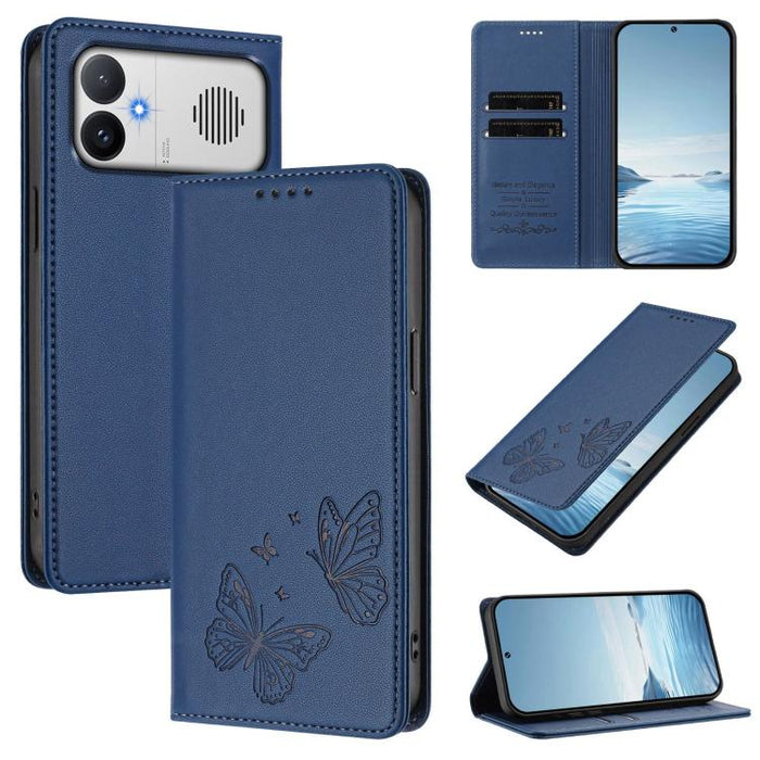 Funda para teléfono de cuero vegano con fuerte imán doble en forma de mariposa y protección RFID, For Redmi A7 Pro 171mm / Poco C85x 5G, For Redmi 15a 5G, For Redmi Turbo 5 Max 5G / Poco X8 Pro Max 5G, For Redmi Note 15 Pro+ 5G 163.3mm / Poco M8 Pro 5G...