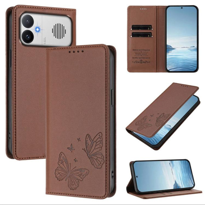 Funda para teléfono de cuero vegano con fuerte imán doble en forma de mariposa y protección RFID, For Redmi A7 Pro 171mm / Poco C85x 5G, For Redmi 15a 5G, For Redmi Turbo 5 Max 5G / Poco X8 Pro Max 5G, For Redmi Note 15 Pro+ 5G 163.3mm / Poco M8 Pro 5G...