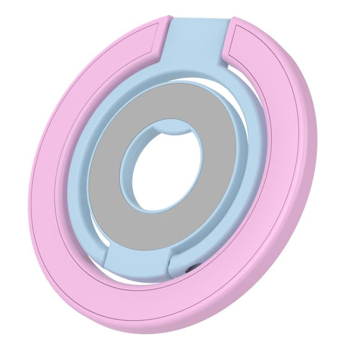 Soporte magnético multifuncional para teléfono con hebilla de anillo y diseño de colores contrastantes, rotación de 360 grados.