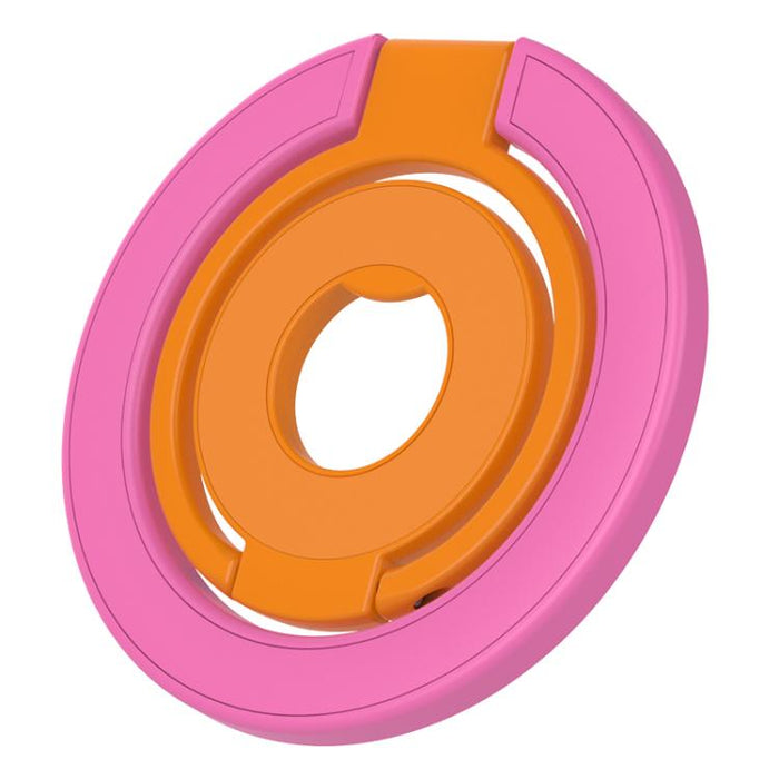 Soporte magnético multifuncional para teléfono con hebilla de anillo y diseño de colores contrastantes, rotación de 360 grados.