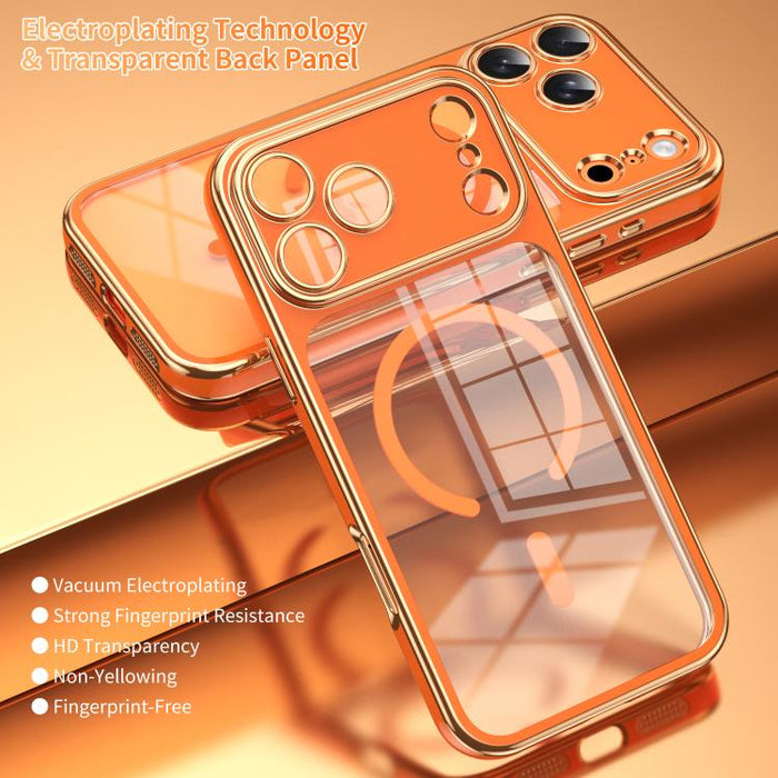 Funda magnética a prueba de golpes para teléfono, fabricada en TPU bicolor con revestimiento electrochapado y lente desmontable., For iPhone 17 Pro Max, For iPhone 17 Pro