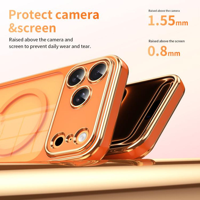 Funda magnética a prueba de golpes para teléfono, fabricada en TPU bicolor con revestimiento electrochapado y lente desmontable., For iPhone 17 Pro Max, For iPhone 17 Pro