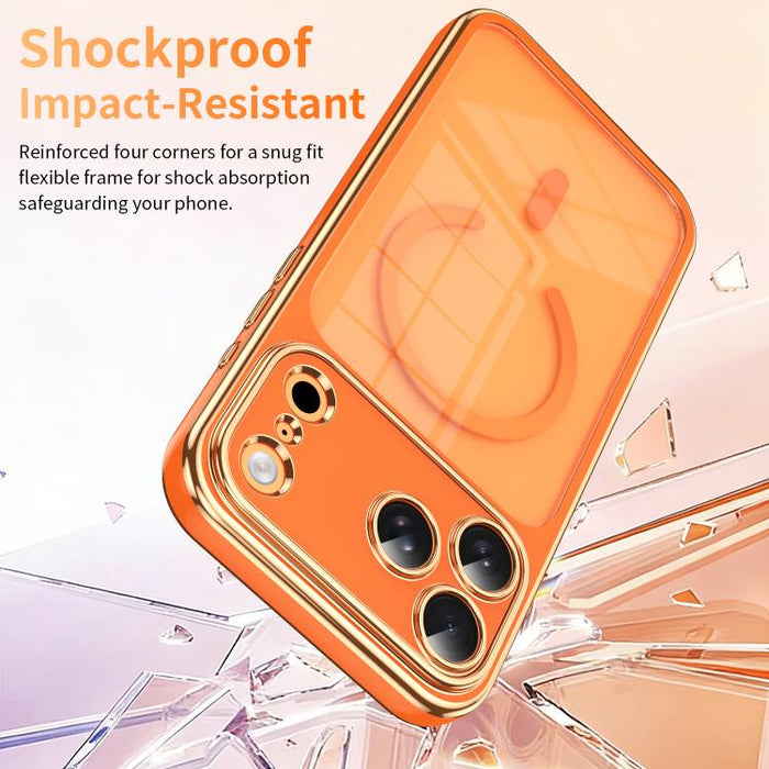 Funda magnética a prueba de golpes para teléfono, fabricada en TPU bicolor con revestimiento electrochapado y lente desmontable., For iPhone 17 Pro Max, For iPhone 17 Pro