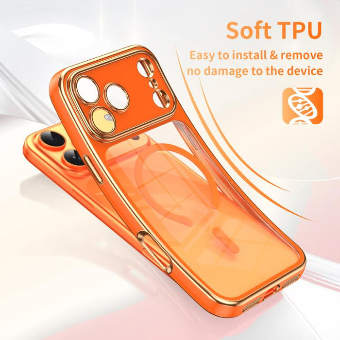 Funda magnética a prueba de golpes para teléfono, fabricada en TPU bicolor con revestimiento electrochapado y lente desmontable., For iPhone 17 Pro Max, For iPhone 17 Pro