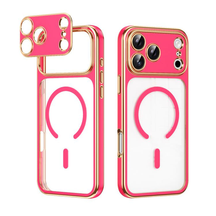 Funda magnética a prueba de golpes para teléfono, fabricada en TPU bicolor con revestimiento electrochapado y lente desmontable., For iPhone 17 Pro Max, For iPhone 17 Pro