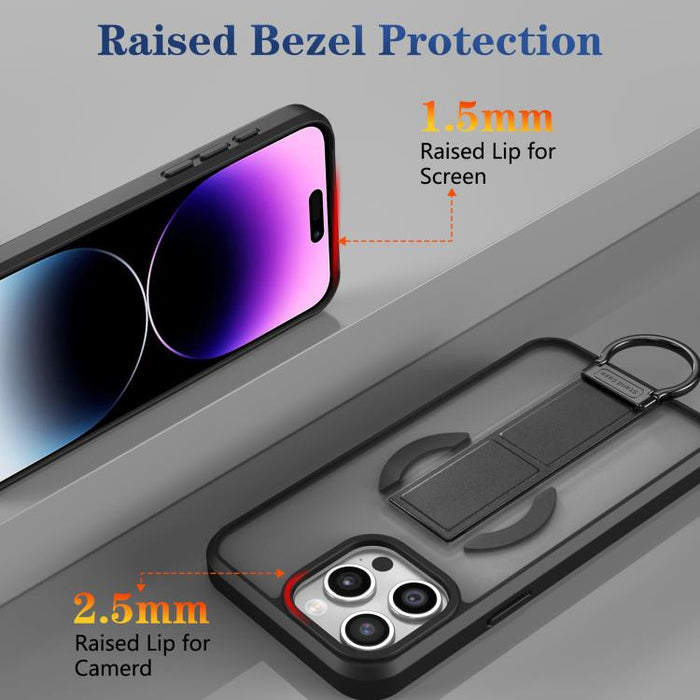 Funda magnética a prueba de golpes con soporte de anilla en D, respetuosa con la piel, For iPhone 14 Pro Max, For iPhone 13 Pro Max, For iPhone 13 Pro, For iPhone 13
