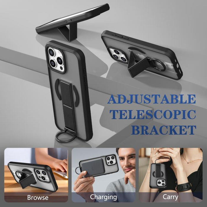 Funda magnética a prueba de golpes con soporte de anilla en D, respetuosa con la piel, For iPhone 14 Pro Max, For iPhone 13 Pro Max, For iPhone 13 Pro, For iPhone 13
