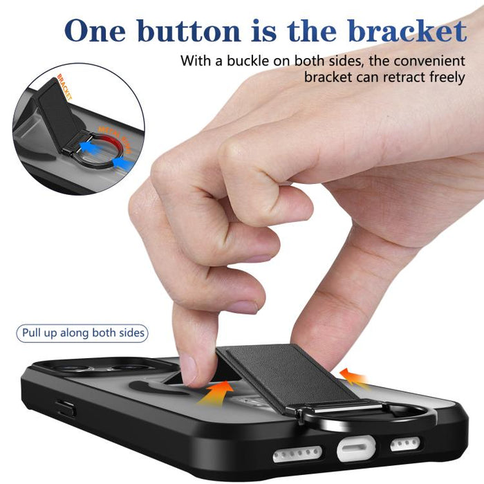 Funda magnética a prueba de golpes con soporte de anilla en D, respetuosa con la piel, For iPhone 14 Pro Max, For iPhone 13 Pro Max, For iPhone 13 Pro, For iPhone 13