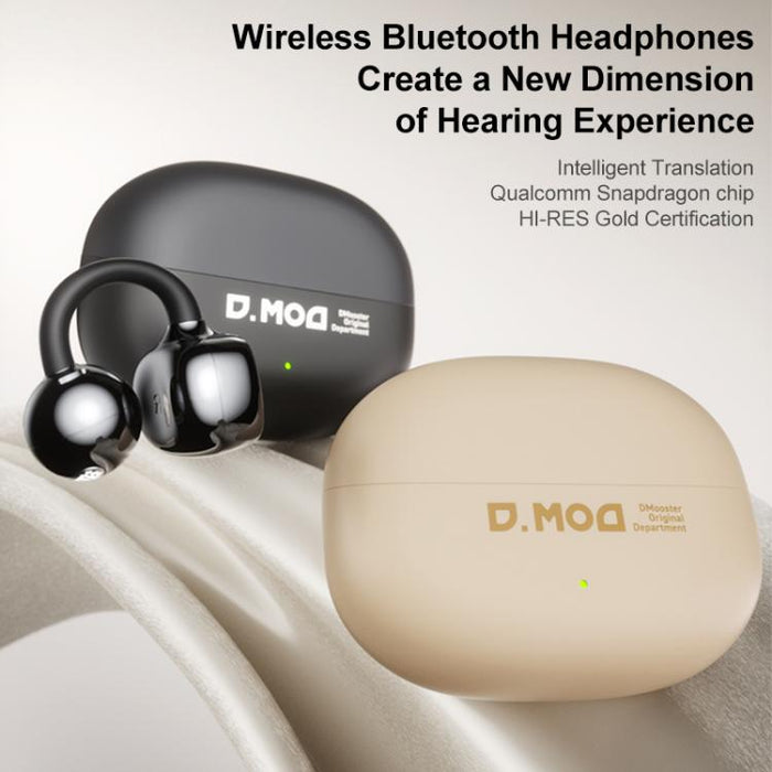 Auriculares inalámbricos Bluetooth D MOOSTER D68 con clip y parte trasera abierta