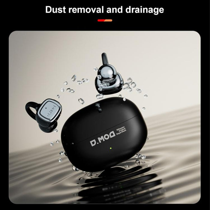 Auriculares inalámbricos Bluetooth D MOOSTER D68 con clip y parte trasera abierta
