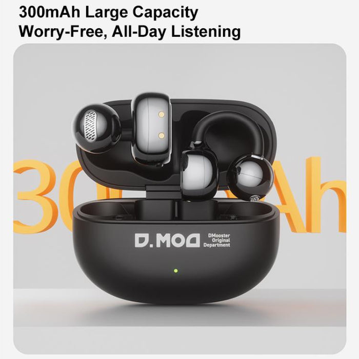 Auriculares inalámbricos Bluetooth D MOOSTER D68 con clip y parte trasera abierta