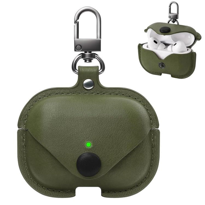 Funda protectora de cuero para auriculares XDcase Business con gancho, For AirPods Pro 3, For AirPods 4, For AirPods Pro 2 / 1