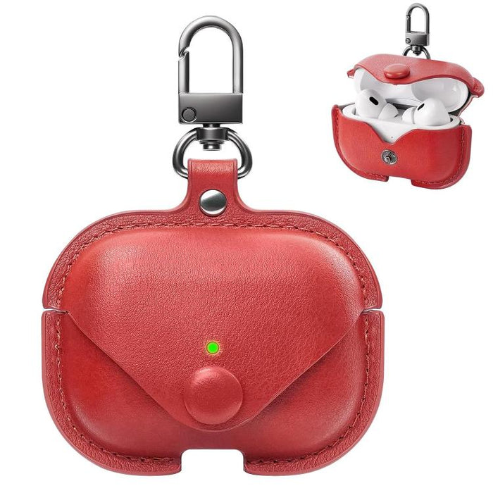 Funda protectora de cuero para auriculares XDcase Business con gancho, For AirPods Pro 3, For AirPods 4, For AirPods Pro 2 / 1