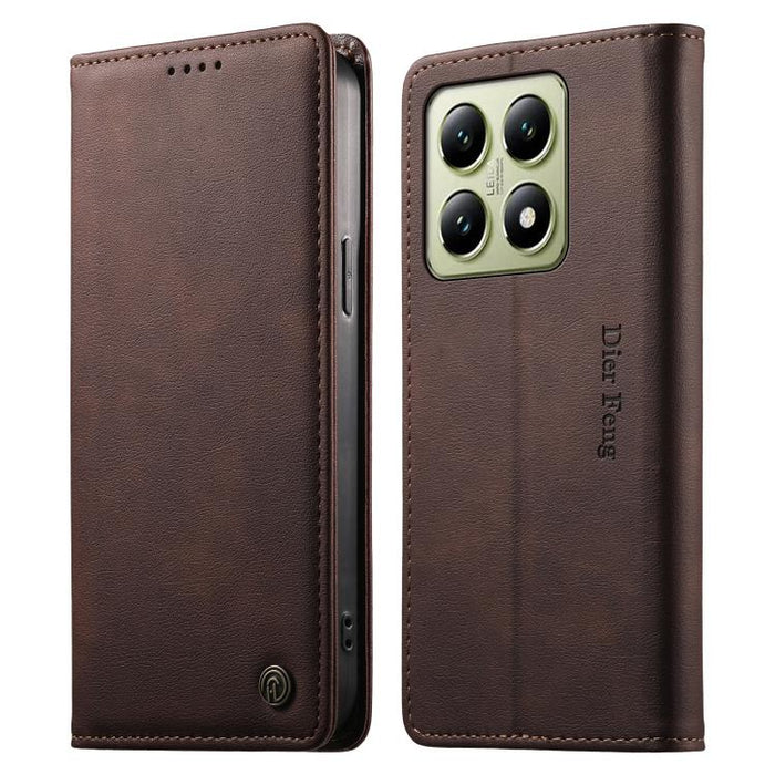 Funda para teléfono Dierfeng de cuero vegano con cierre magnético y protección RFID., For Xiaomi 15, For Xiaomi 14T Pro, For Xiaomi 14T, For Xiaomi Poco F6 / Redmi Turbo 3