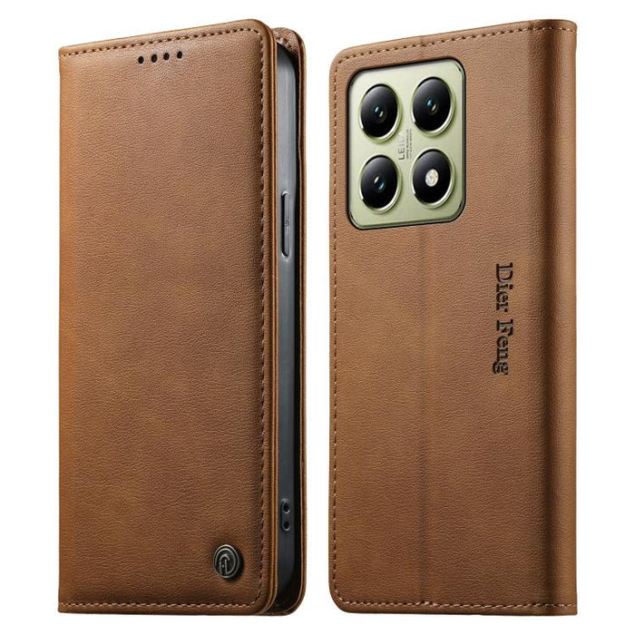 Funda para teléfono Dierfeng de cuero vegano con cierre magnético y protección RFID., For Xiaomi 15, For Xiaomi 14T Pro, For Xiaomi 14T, For Xiaomi Poco F6 / Redmi Turbo 3