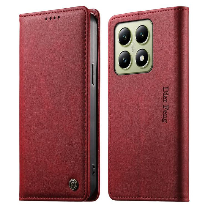 Funda para teléfono Dierfeng de cuero vegano con cierre magnético y protección RFID., For Xiaomi 15, For Xiaomi 14T Pro, For Xiaomi 14T, For Xiaomi Poco F6 / Redmi Turbo 3