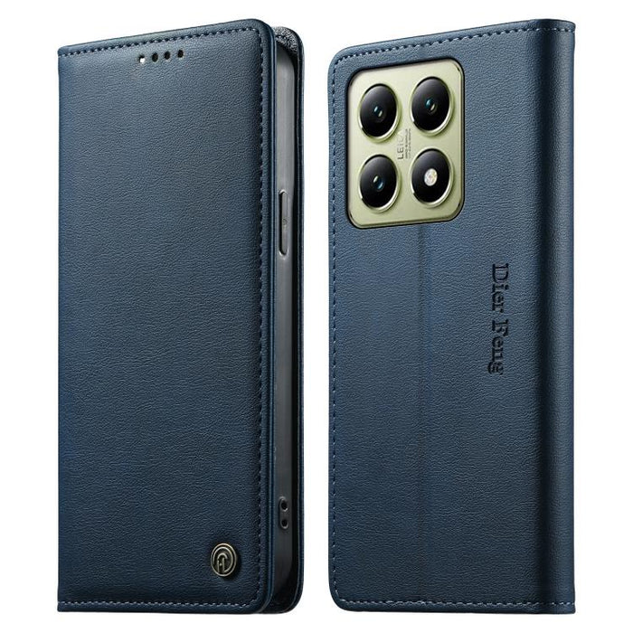 Funda para teléfono Dierfeng de cuero vegano con cierre magnético y protección RFID., For Xiaomi 15, For Xiaomi 14T Pro, For Xiaomi 14T, For Xiaomi Poco F6 / Redmi Turbo 3