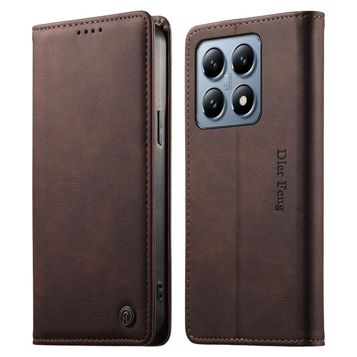Funda para teléfono Dierfeng de cuero vegano con cierre magnético y protección RFID., For Xiaomi 15, For Xiaomi 14T Pro, For Xiaomi 14T, For Xiaomi Poco F6 / Redmi Turbo 3