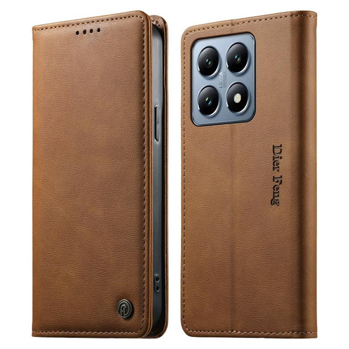 Funda para teléfono Dierfeng de cuero vegano con cierre magnético y protección RFID., For Xiaomi 15, For Xiaomi 14T Pro, For Xiaomi 14T, For Xiaomi Poco F6 / Redmi Turbo 3