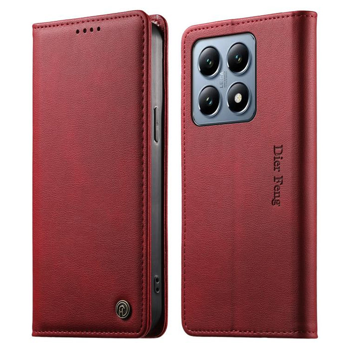 Funda para teléfono Dierfeng de cuero vegano con cierre magnético y protección RFID., For Xiaomi 15, For Xiaomi 14T Pro, For Xiaomi 14T, For Xiaomi Poco F6 / Redmi Turbo 3