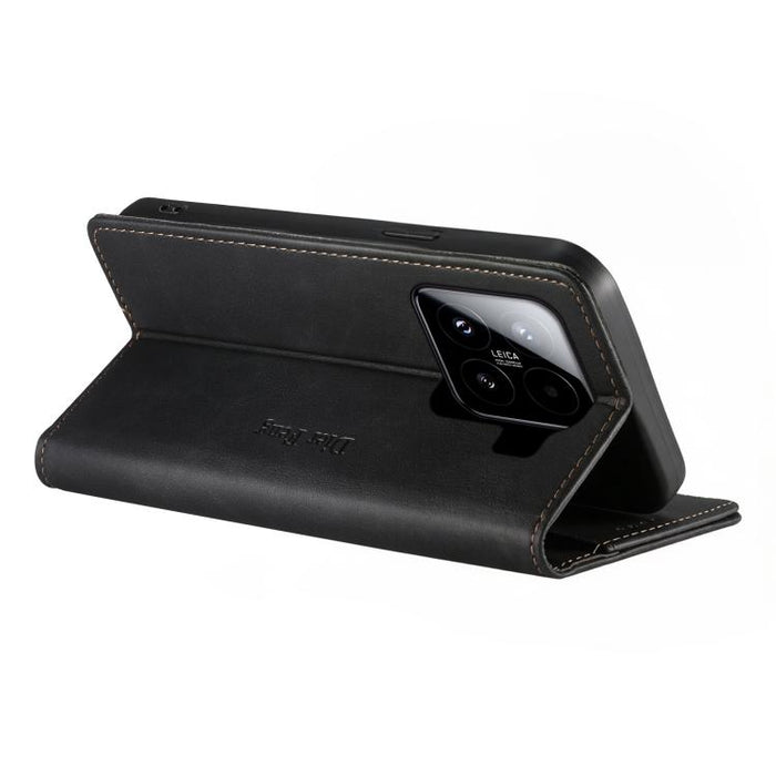 Funda para teléfono Dierfeng de cuero vegano con cierre magnético y protección RFID., For Xiaomi 15, For Xiaomi 14T Pro, For Xiaomi 14T, For Xiaomi Poco F6 / Redmi Turbo 3