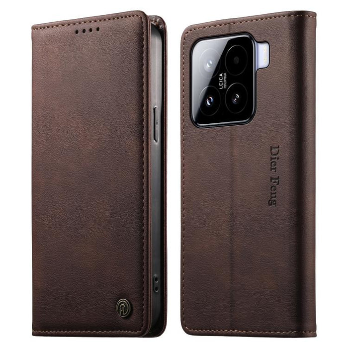 Funda para teléfono Dierfeng de cuero vegano con cierre magnético y protección RFID., For Xiaomi 15, For Xiaomi 14T Pro, For Xiaomi 14T, For Xiaomi Poco F6 / Redmi Turbo 3