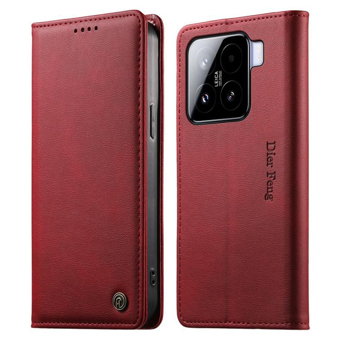 Funda para teléfono Dierfeng de cuero vegano con cierre magnético y protección RFID., For Xiaomi 15, For Xiaomi 14T Pro, For Xiaomi 14T, For Xiaomi Poco F6 / Redmi Turbo 3