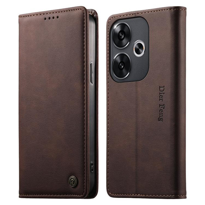 Funda para teléfono Dierfeng de cuero vegano con cierre magnético y protección RFID., For Xiaomi 15, For Xiaomi 14T Pro, For Xiaomi 14T, For Xiaomi Poco F6 / Redmi Turbo 3