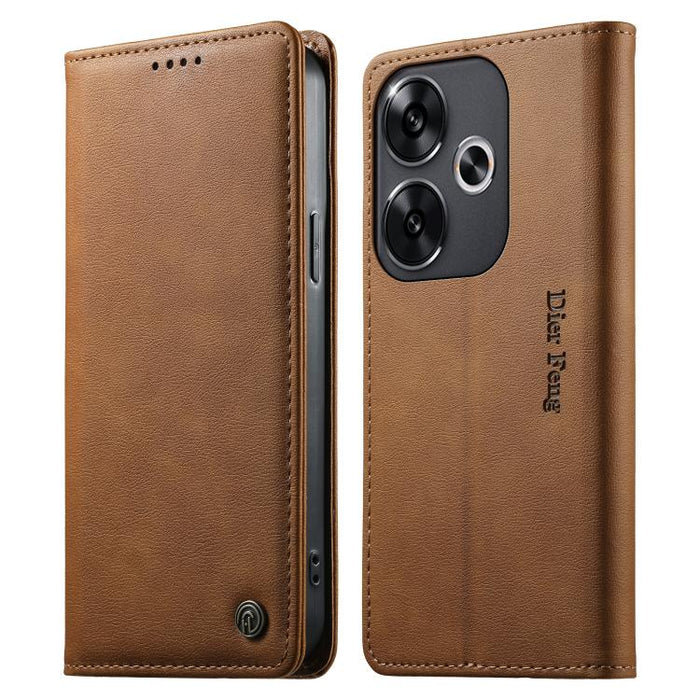Funda para teléfono Dierfeng de cuero vegano con cierre magnético y protección RFID., For Xiaomi 15, For Xiaomi 14T Pro, For Xiaomi 14T, For Xiaomi Poco F6 / Redmi Turbo 3