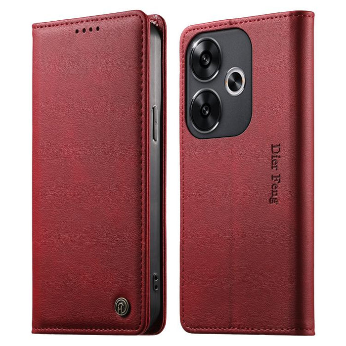 Funda para teléfono Dierfeng de cuero vegano con cierre magnético y protección RFID., For Xiaomi 15, For Xiaomi 14T Pro, For Xiaomi 14T, For Xiaomi Poco F6 / Redmi Turbo 3