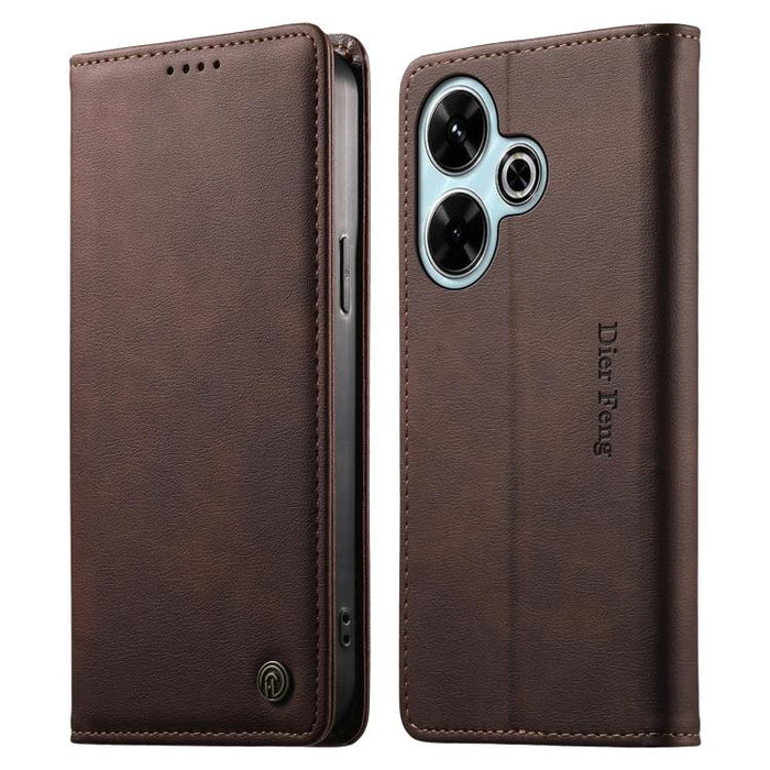 Funda para teléfono Dierfeng de cuero vegano con cierre magnético y protección RFID., For Redmi 14C 4G / 14R / A4 5G, For Redmi Note 14 Pro 4G, For Redmi Note 14 4G 163.25mm, For Redmi Note 14 Pro 5G / Note 14 Pro+ 5G, For Redmi K70 Ultra              ...