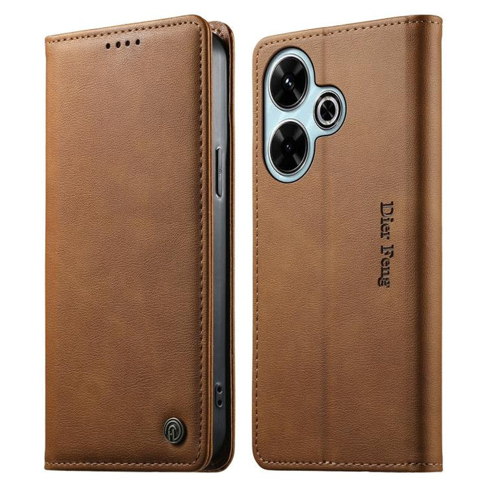 Funda para teléfono Dierfeng de cuero vegano con cierre magnético y protección RFID., For Redmi 14C 4G / 14R / A4 5G, For Redmi Note 14 Pro 4G, For Redmi Note 14 4G 163.25mm, For Redmi Note 14 Pro 5G / Note 14 Pro+ 5G, For Redmi K70 Ultra              ...