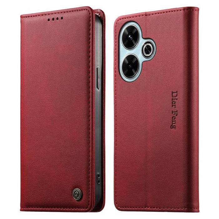 Funda para teléfono Dierfeng de cuero vegano con cierre magnético y protección RFID., For Redmi 14C 4G / 14R / A4 5G, For Redmi Note 14 Pro 4G, For Redmi Note 14 4G 163.25mm, For Redmi Note 14 Pro 5G / Note 14 Pro+ 5G, For Redmi K70 Ultra              ...