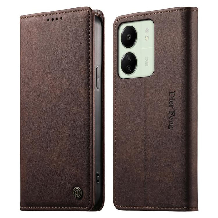 Funda para teléfono Dierfeng de cuero vegano con cierre magnético y protección RFID., For Redmi 14C 4G / 14R / A4 5G, For Redmi Note 14 Pro 4G, For Redmi Note 14 4G 163.25mm, For Redmi Note 14 Pro 5G / Note 14 Pro+ 5G, For Redmi K70 Ultra              ...