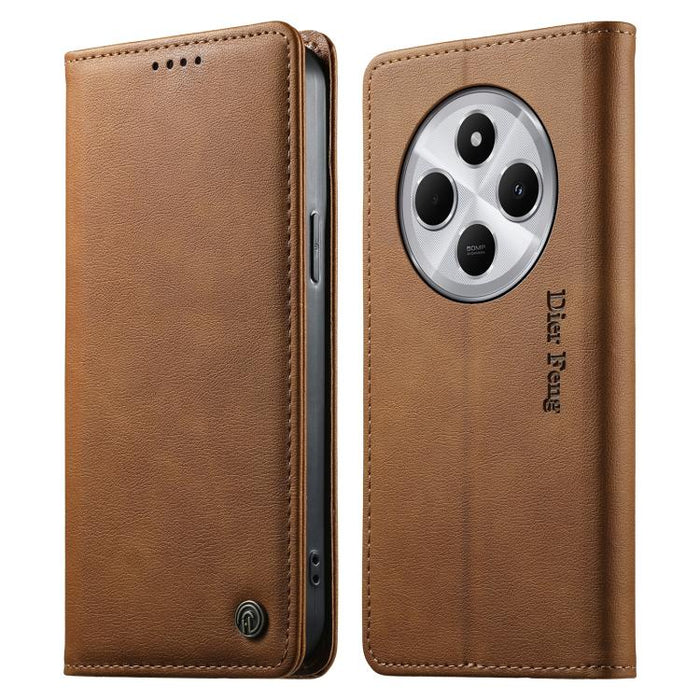 Funda para teléfono Dierfeng de cuero vegano con cierre magnético y protección RFID., For Redmi 14C 4G / 14R / A4 5G, For Redmi Note 14 Pro 4G, For Redmi Note 14 4G 163.25mm, For Redmi Note 14 Pro 5G / Note 14 Pro+ 5G, For Redmi K70 Ultra              ...