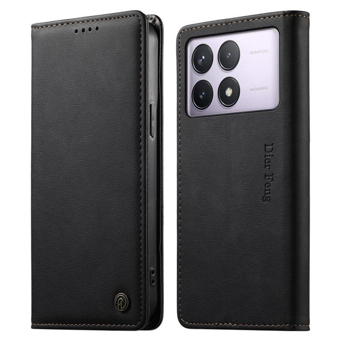 Funda para teléfono Dierfeng de cuero vegano con cierre magnético y protección RFID., For Redmi 14C 4G / 14R / A4 5G, For Redmi Note 14 Pro 4G, For Redmi Note 14 4G 163.25mm, For Redmi Note 14 Pro 5G / Note 14 Pro+ 5G, For Redmi K70 Ultra              ...