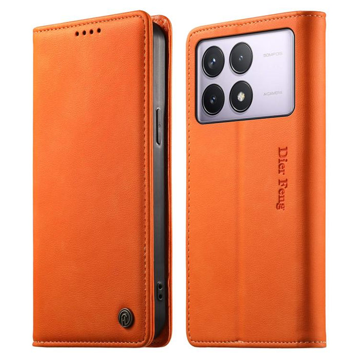 Funda para teléfono Dierfeng de cuero vegano con cierre magnético y protección RFID., For Redmi 14C 4G / 14R / A4 5G, For Redmi Note 14 Pro 4G, For Redmi Note 14 4G 163.25mm, For Redmi Note 14 Pro 5G / Note 14 Pro+ 5G, For Redmi K70 Ultra              ...