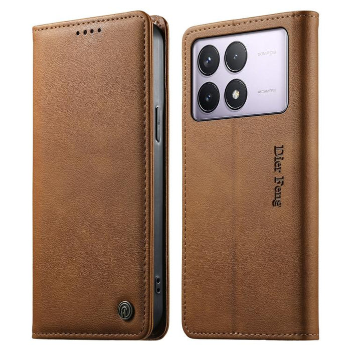 Funda para teléfono Dierfeng de cuero vegano con cierre magnético y protección RFID., For Redmi 14C 4G / 14R / A4 5G, For Redmi Note 14 Pro 4G, For Redmi Note 14 4G 163.25mm, For Redmi Note 14 Pro 5G / Note 14 Pro+ 5G, For Redmi K70 Ultra              ...