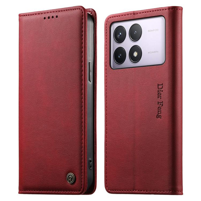 Funda para teléfono Dierfeng de cuero vegano con cierre magnético y protección RFID., For Redmi 14C 4G / 14R / A4 5G, For Redmi Note 14 Pro 4G, For Redmi Note 14 4G 163.25mm, For Redmi Note 14 Pro 5G / Note 14 Pro+ 5G, For Redmi K70 Ultra              ...