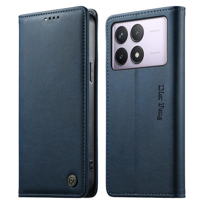 Funda para teléfono Dierfeng de cuero vegano con cierre magnético y protección RFID., For Redmi 14C 4G / 14R / A4 5G, For Redmi Note 14 Pro 4G, For Redmi Note 14 4G 163.25mm, For Redmi Note 14 Pro 5G / Note 14 Pro+ 5G, For Redmi K70 Ultra              ...